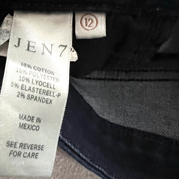 Jen 7 By 7 For All Mankind Blue Denim Zippered Pocketed Rolled-cuff High Size 12 - Picture 3 of 10